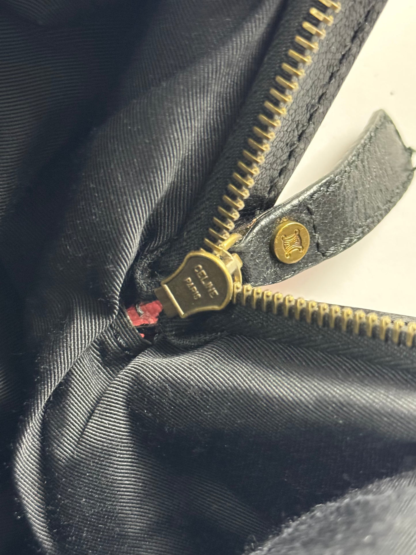 Celine Sample Gold Buckle Pink Leather Black Bag FW 2004 - OS