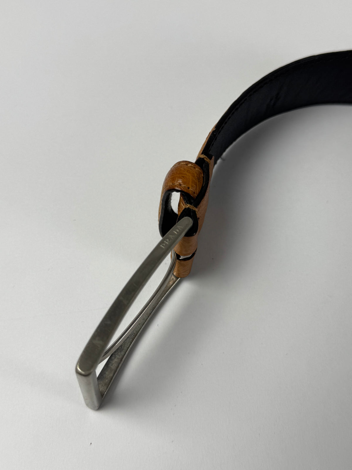 Prada Brown Premium Ostrich Leather Belt 2000s - 90 CM