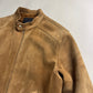 Prada Sample Tan Brown Suede Leather Zipper Moto Jacket FW 1996 - M