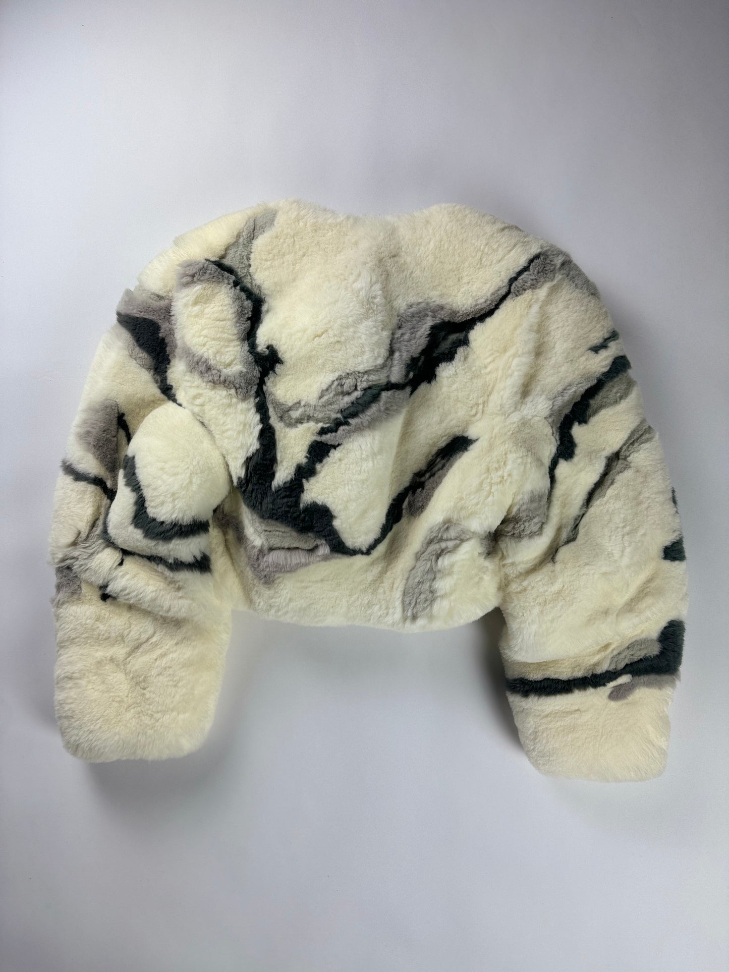 Balenciaga Alexander Wang Marble Effect Fox Fur Crop Jacket FW 2013 - XS