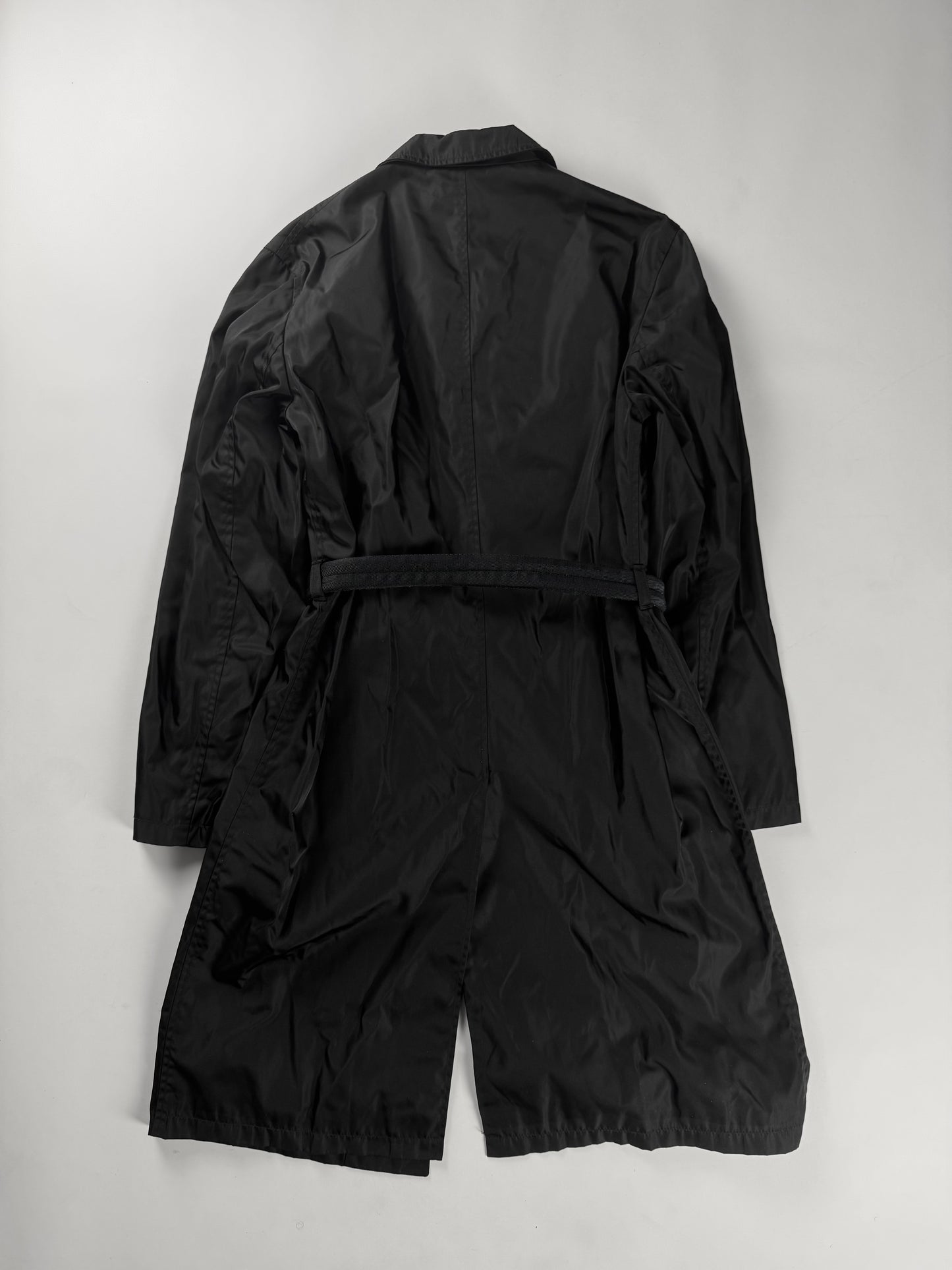 Prada Inside Mesh Strapped Belted Nylon Coat FW 1999 - XS