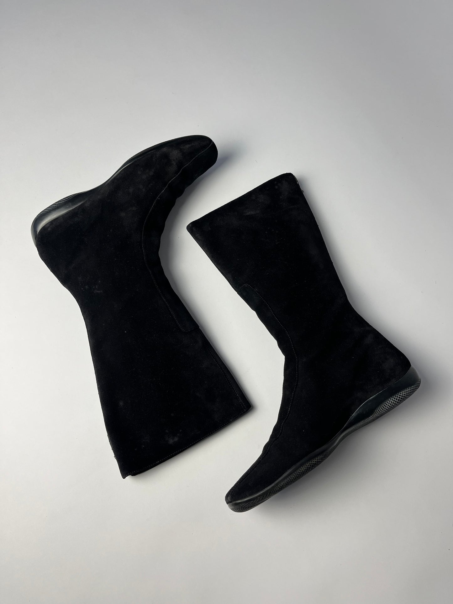 Prada Linea Rossa Black Suede Boots FW 1998 - 41 IT/42 EU