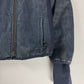 Prada Funnel Collar Denim Cuffed Moto Jacket 2000s - S