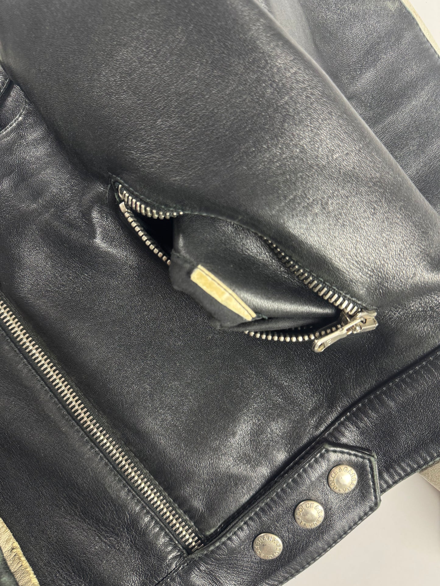 Dolce & Gabbana Leather Blue Motorcycle Biker Jacket SS 2001 - M