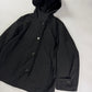 Prada Black Hooded Button Front Parka Coat 2000s - S