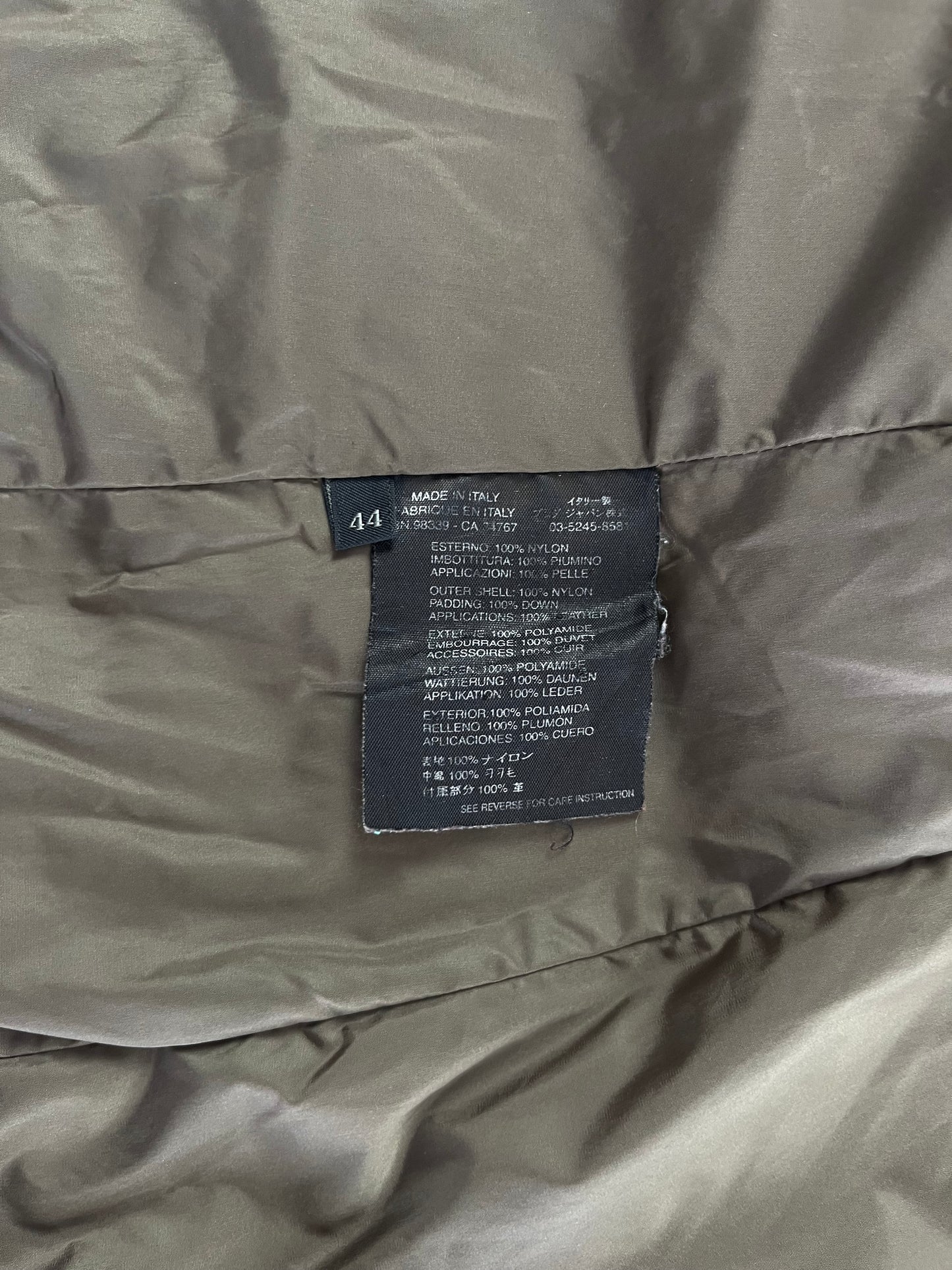 Prada Camel Nylon Puffer Jacket 2000s - S