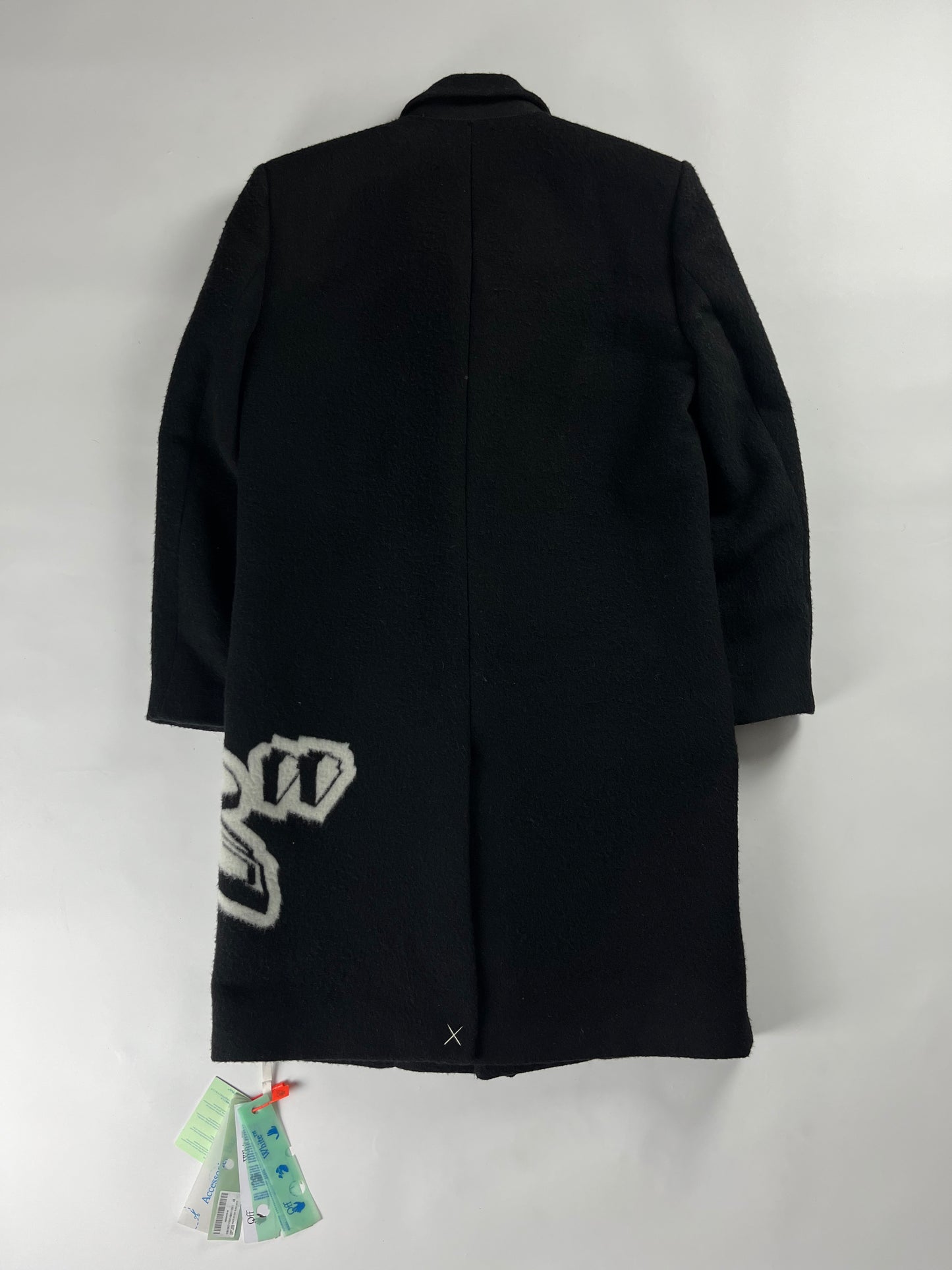 Off-White Intarsia Graffiti Logo Wool Coat SS 2023 - M