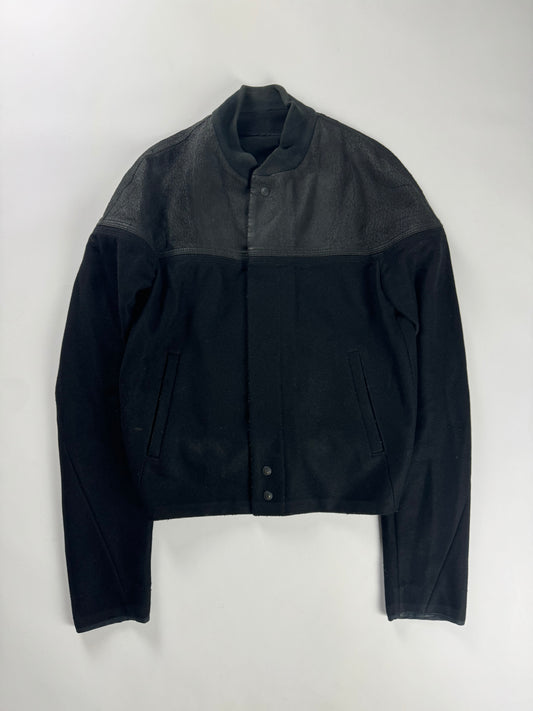 Balenciaga Sample Nicolas Ghesquière Crackled Leather Two Fabric Jacket 2010s - S