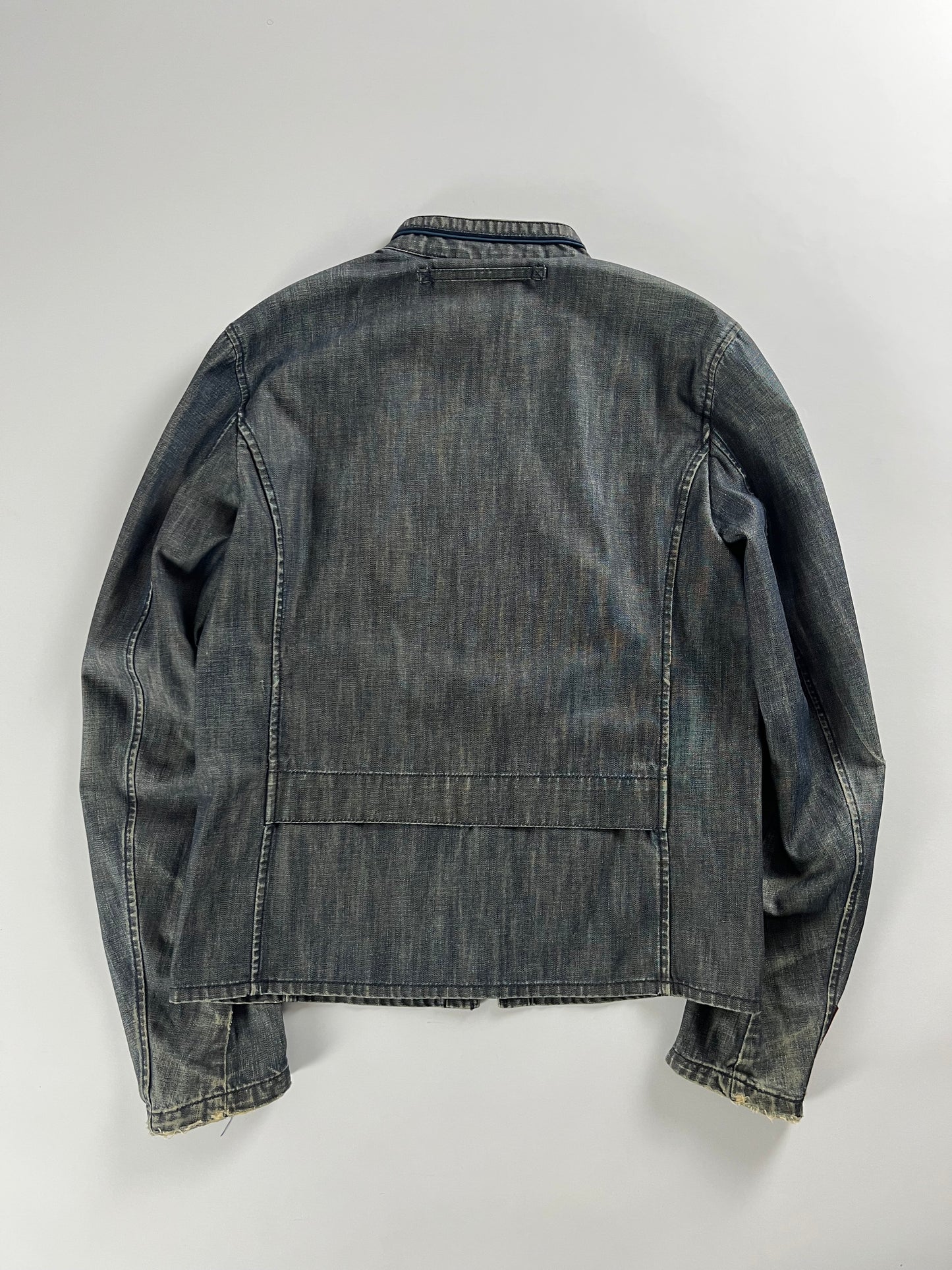 Prada Linea Rossa Denim Motor Jacket 2000s - M