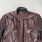 Prada Brown Wine Leather Moto Jacket 2000s - XS
