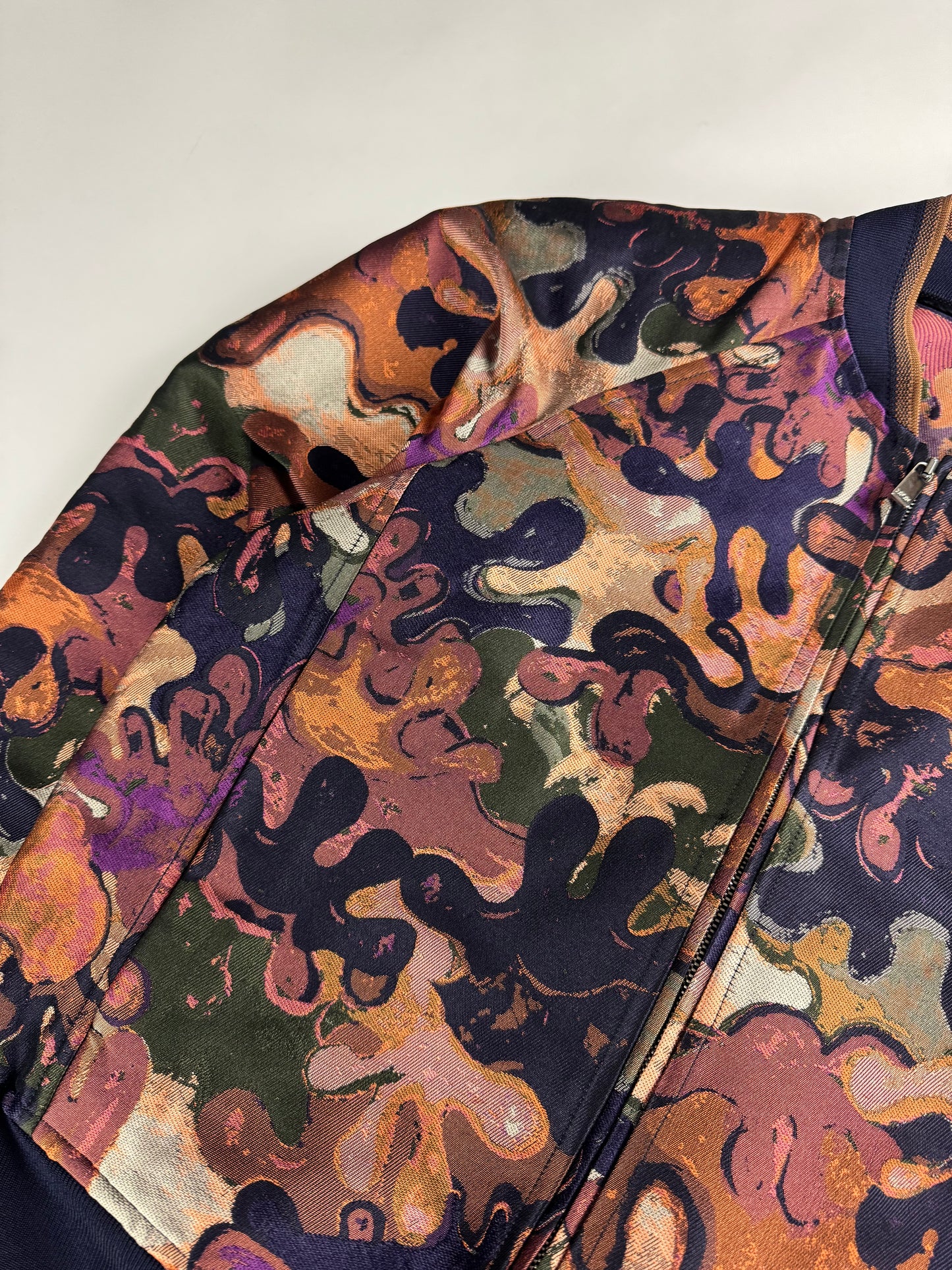 Dior Homme Sample Peter Doig Camo Double Zip Bomber Jacket FW 2021 - M