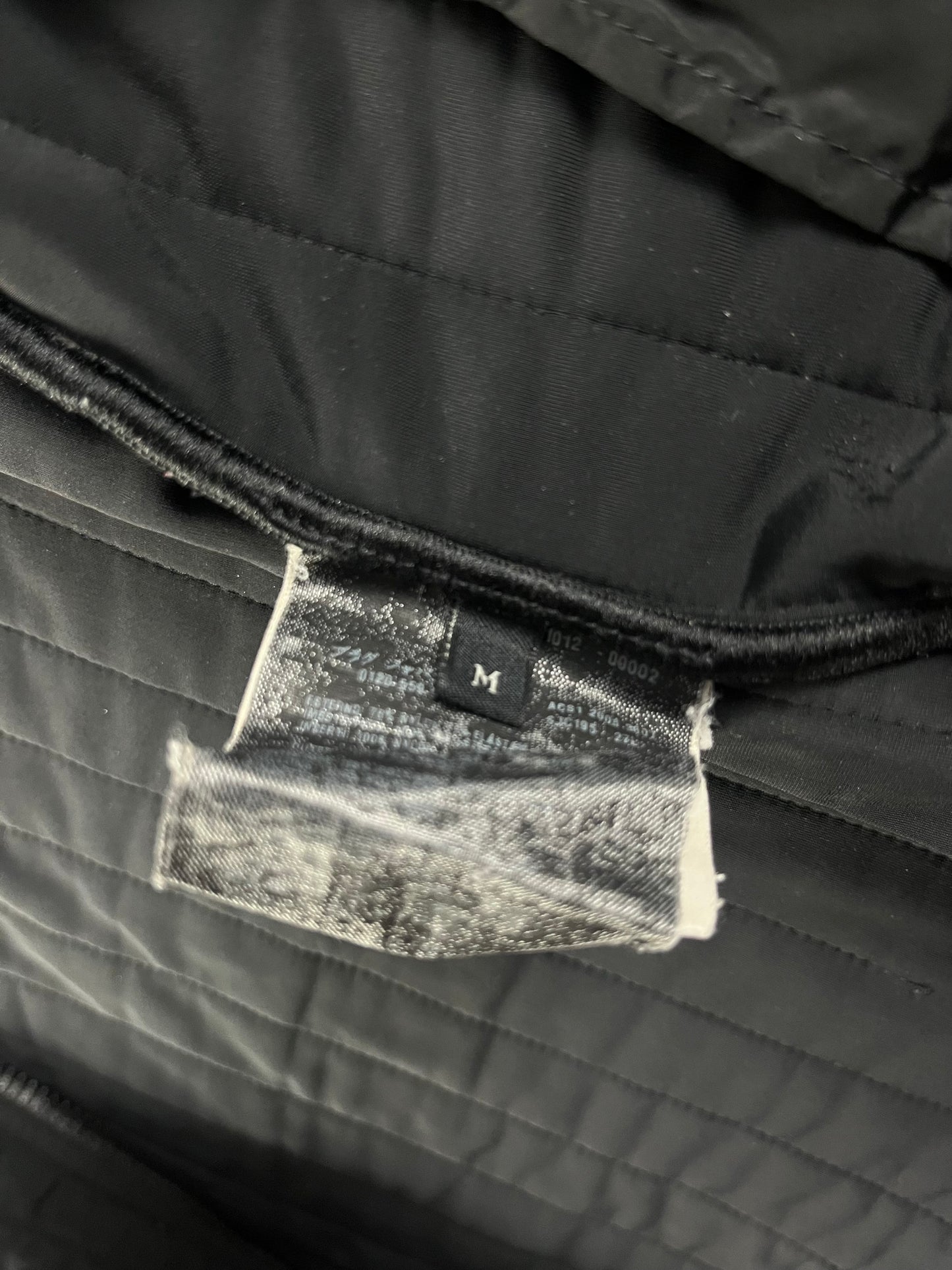 Prada Linea Rossa Black Straight Quilted Nylon Zipper Jacket FW 2001 - M