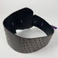 Just Cavalli Dark Brown Crocodile Embossed Purple Strap Leather Corset Belt 2000s - OS