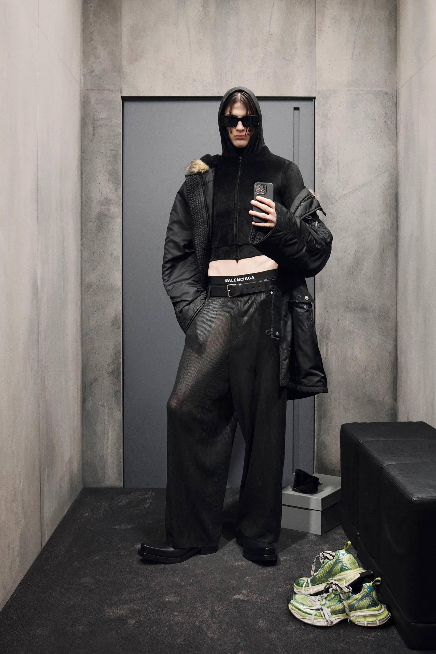 Balenciaga Santiago New Matt Calfskin Cowboy Boots Pre Fall 2023 - 44 EU