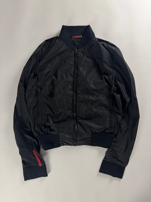 Prada Linea Rossa Crinkled Nylon Bomber Jacket SS 2000 - M