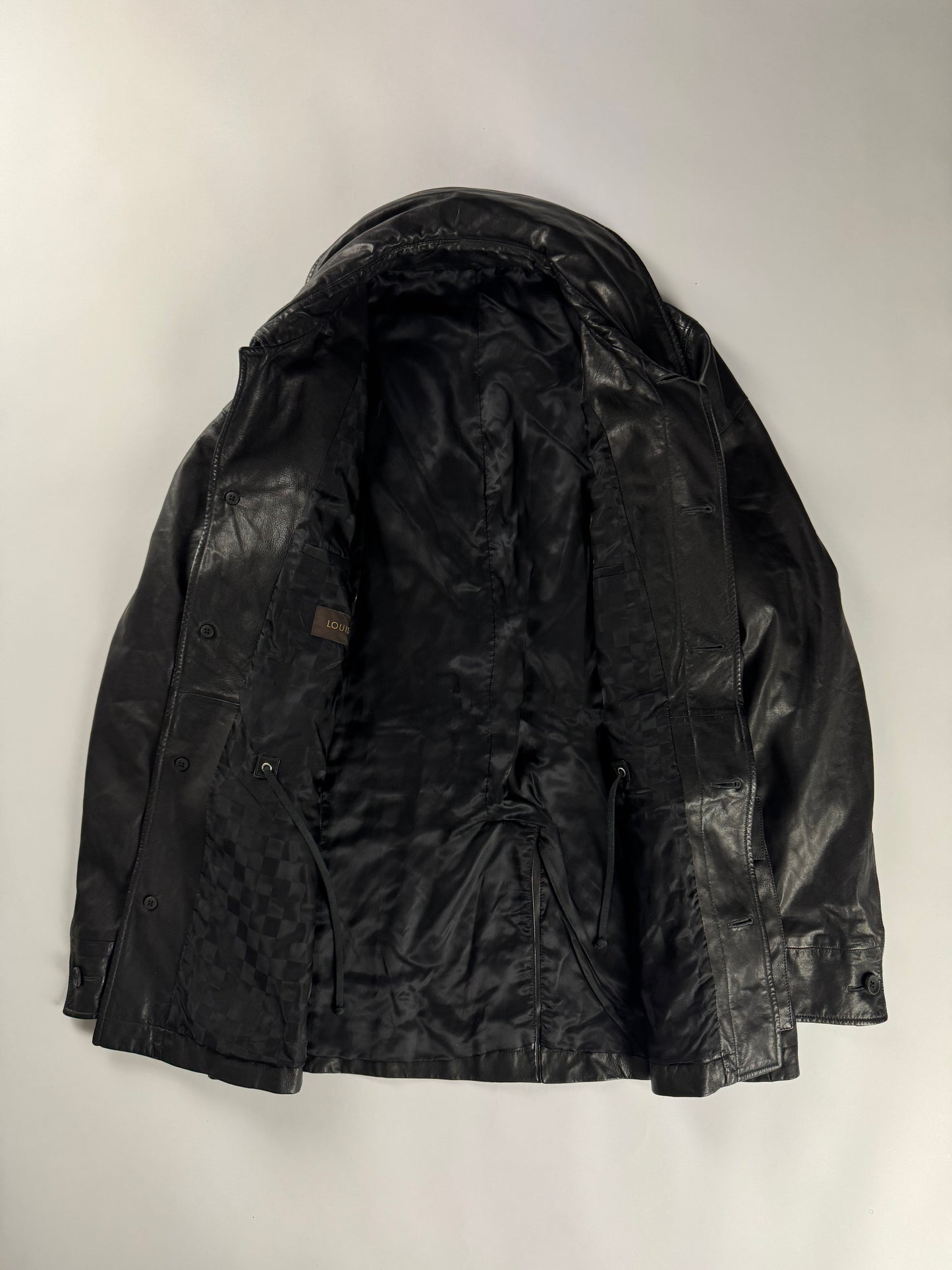 Louis Vuitton Sample Superfino Leather Convertible Hooded Coat SS 2011 - M