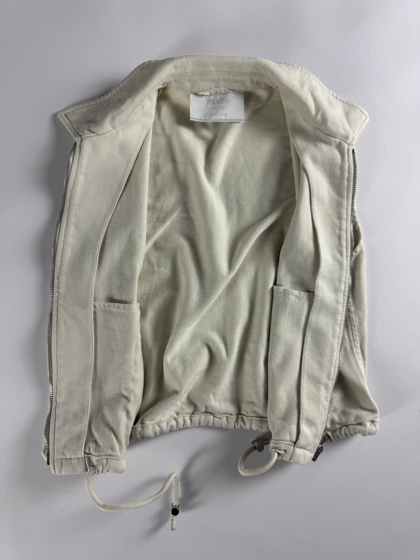 Prada Cropped Cotton Zip Up Vest FW 1997 - S