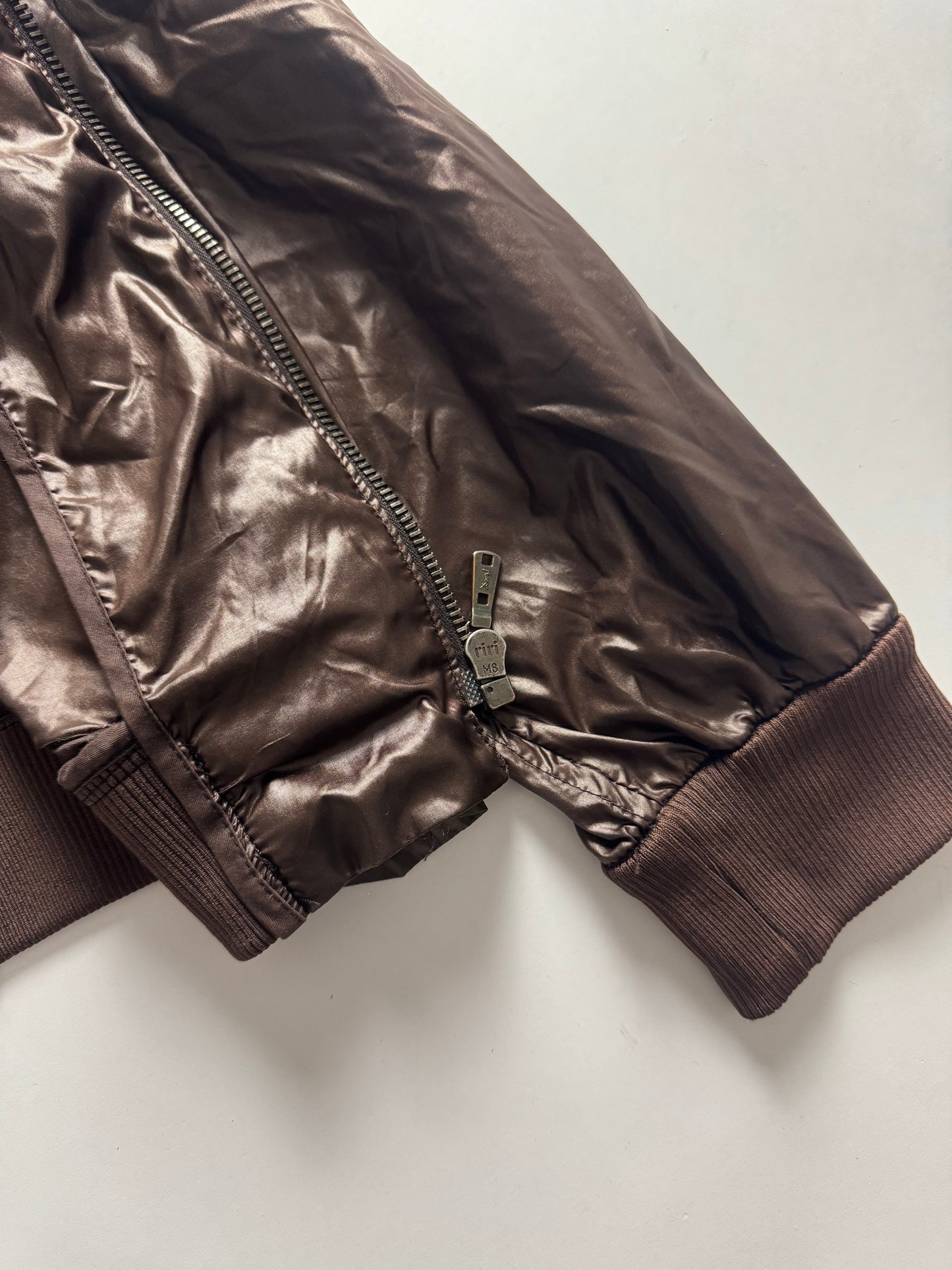 Yves Saint Laurent Rive Gauche Brown Nylon Bomber Jacket FW 2003 - M