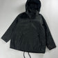 Prada Black Nylon Windbreaker Removable Hood Work Jacket 1990s - L