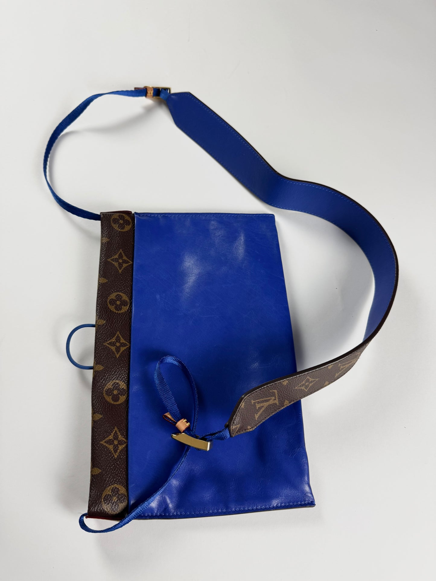 Louis Vuitton Paname Monogram Canvas Blue Lambskin Reversible Crossbody Bag - OS