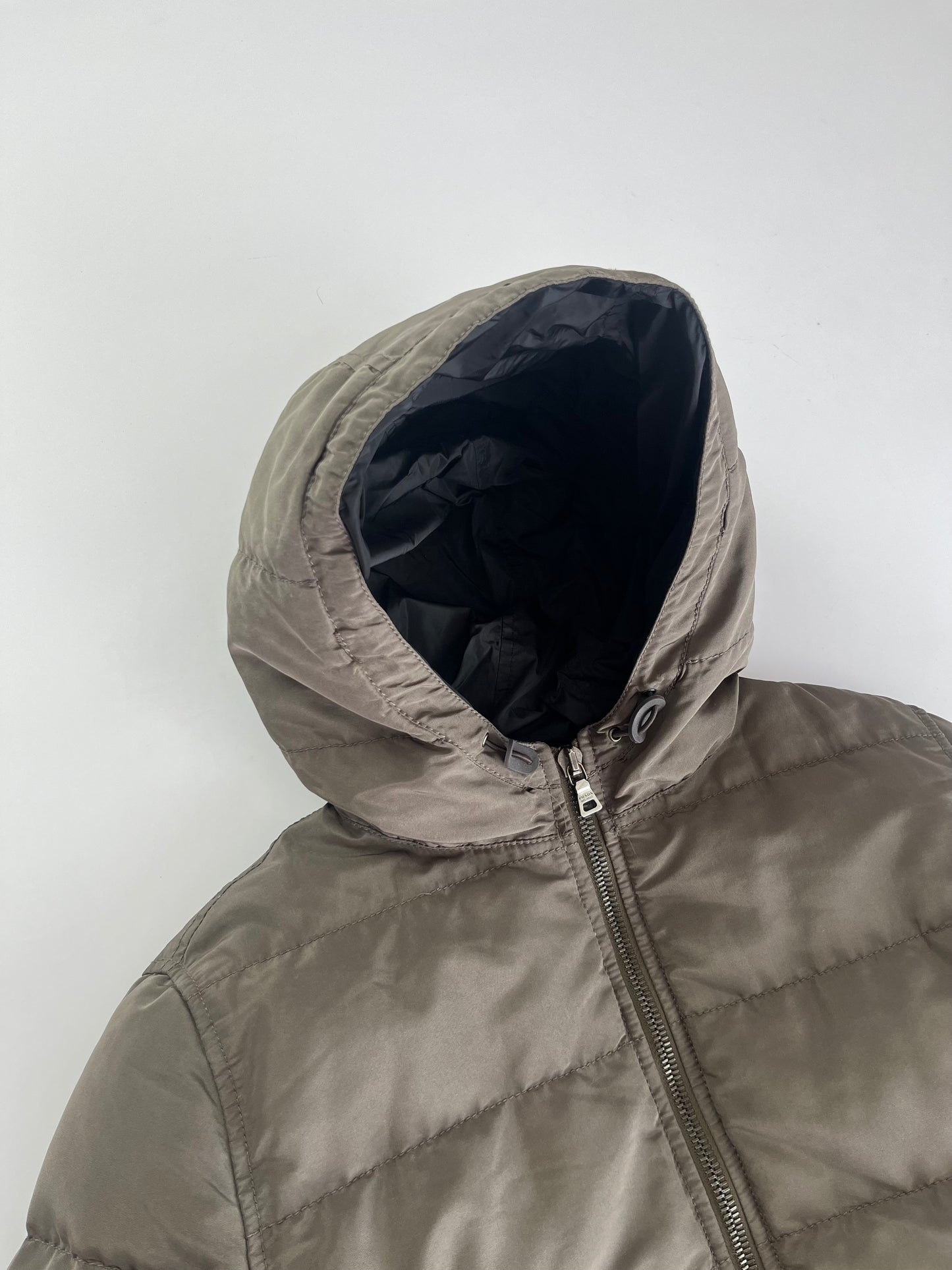Prada Sand Nylon Puffer Jacket 2000s - M