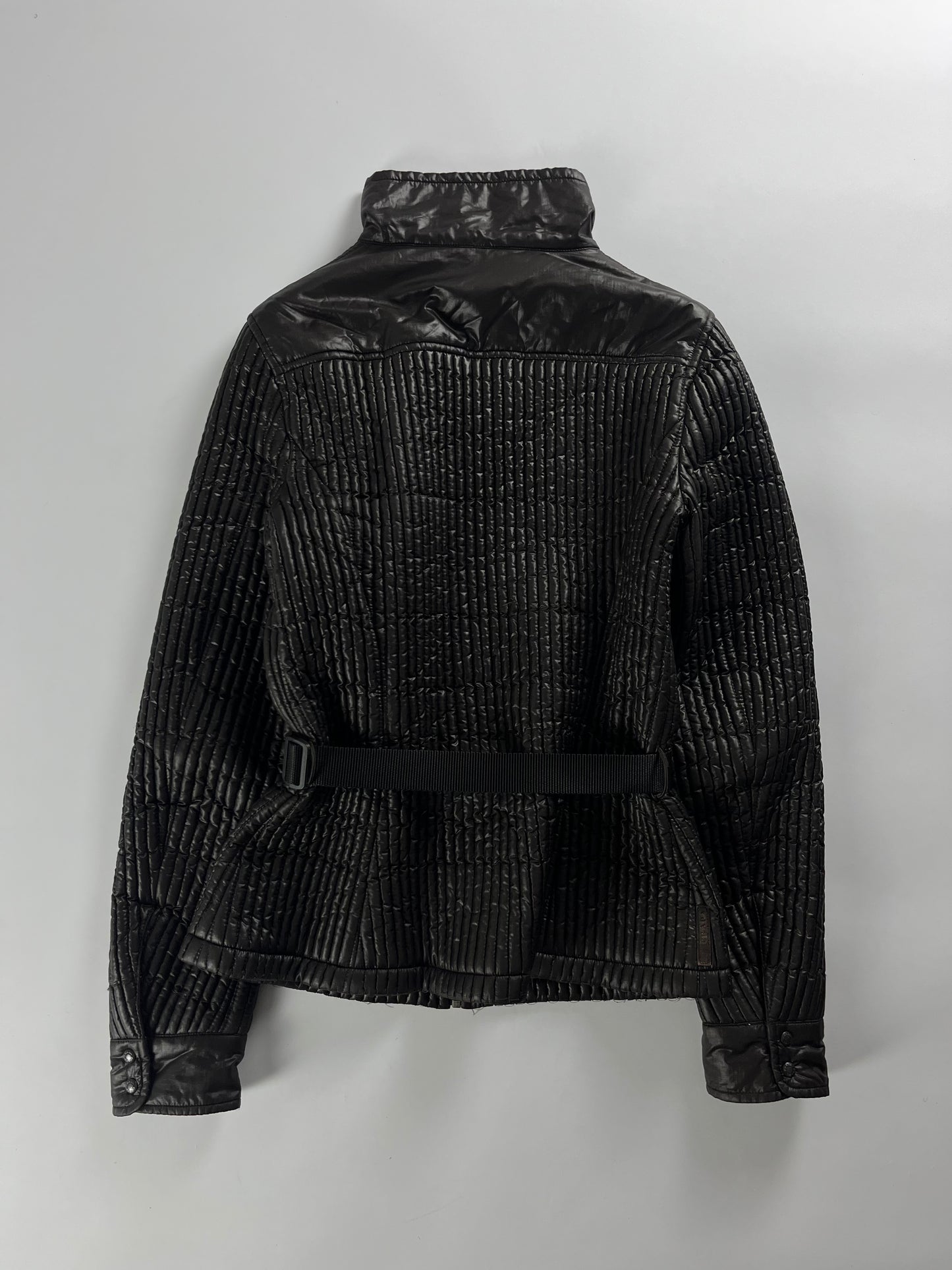 Prada Textured Plissé Nylon Belt Jacket SS 2006 - S