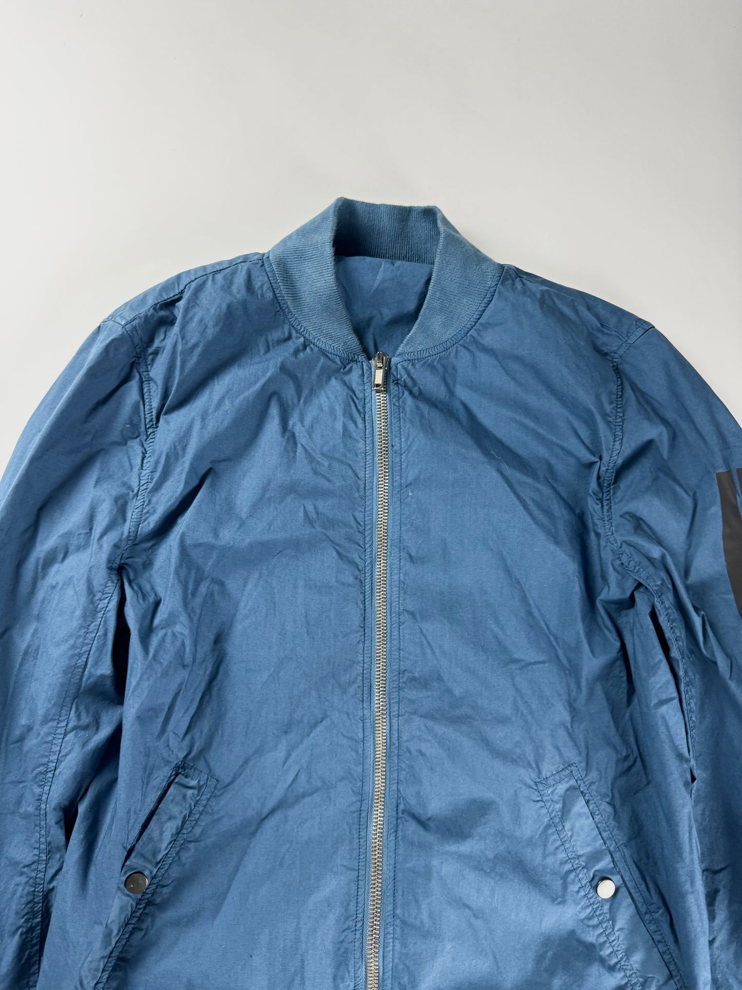 Rick Owens Sample Blue Aviator Bomber Jacket - L