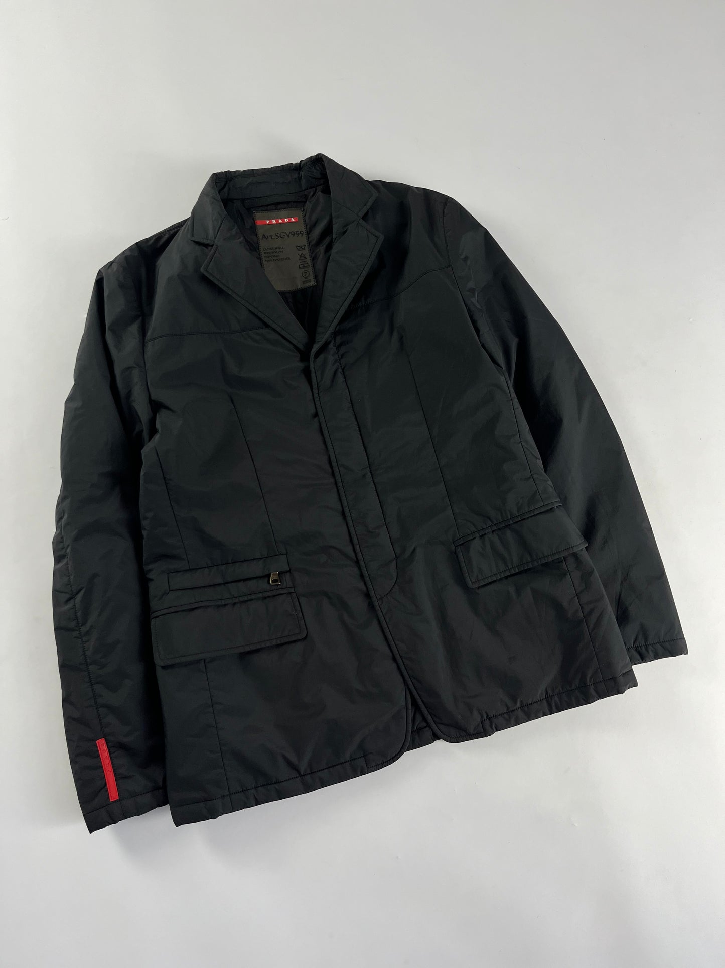 Prada Linea Rossa Black Nylon Wind Stopper Blazer SS 2008 - M