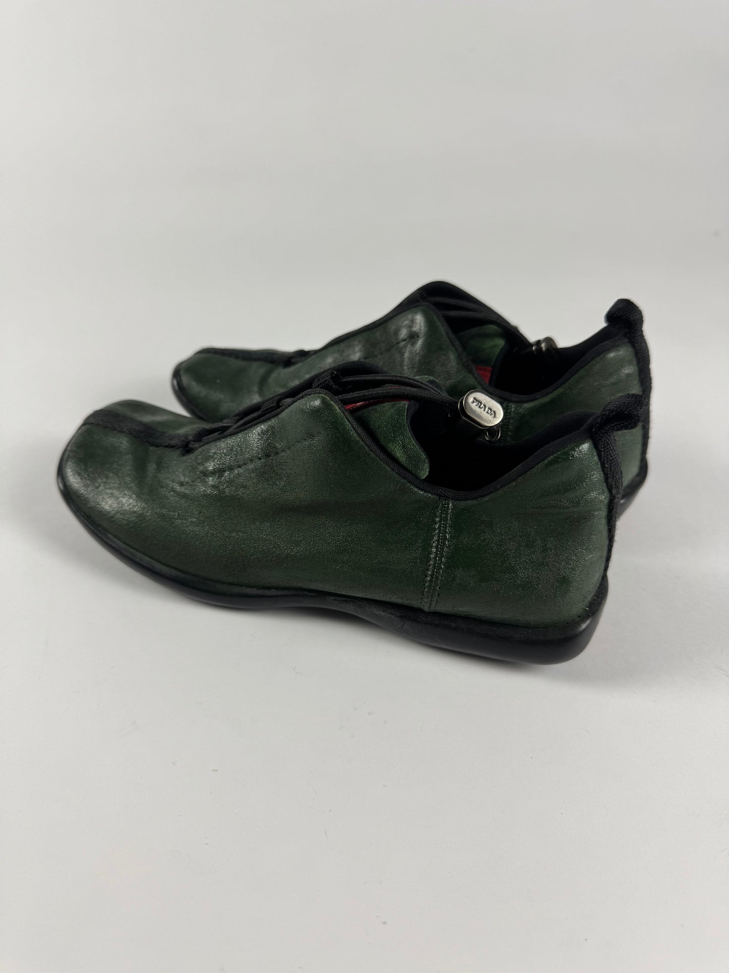 Prada Linea Rossa Green Leather Shoes FW 1999 - 37,5 IT/38,5 EU