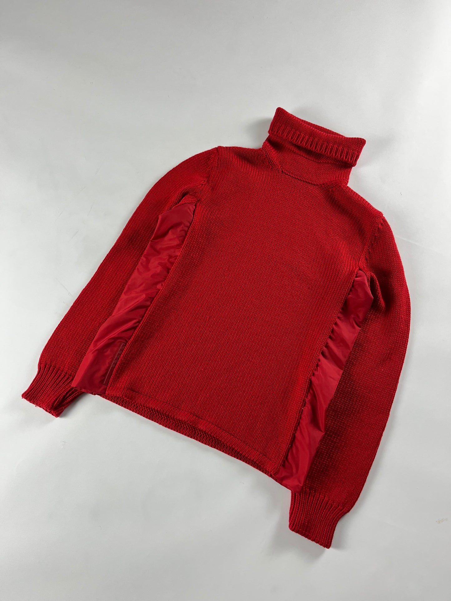 Prada Linea Rossa Red Turtleneck Knitwear SS 2000 - S