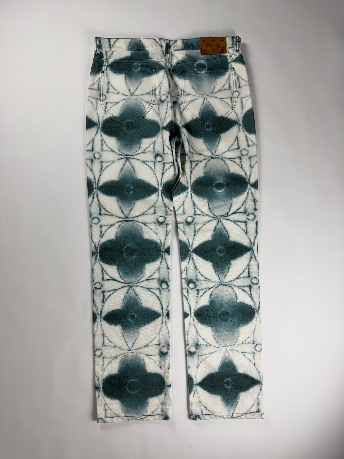 Louis Vuitton Blue Shibori Monogram Denim Straight Pants SS 2023 - 36 US