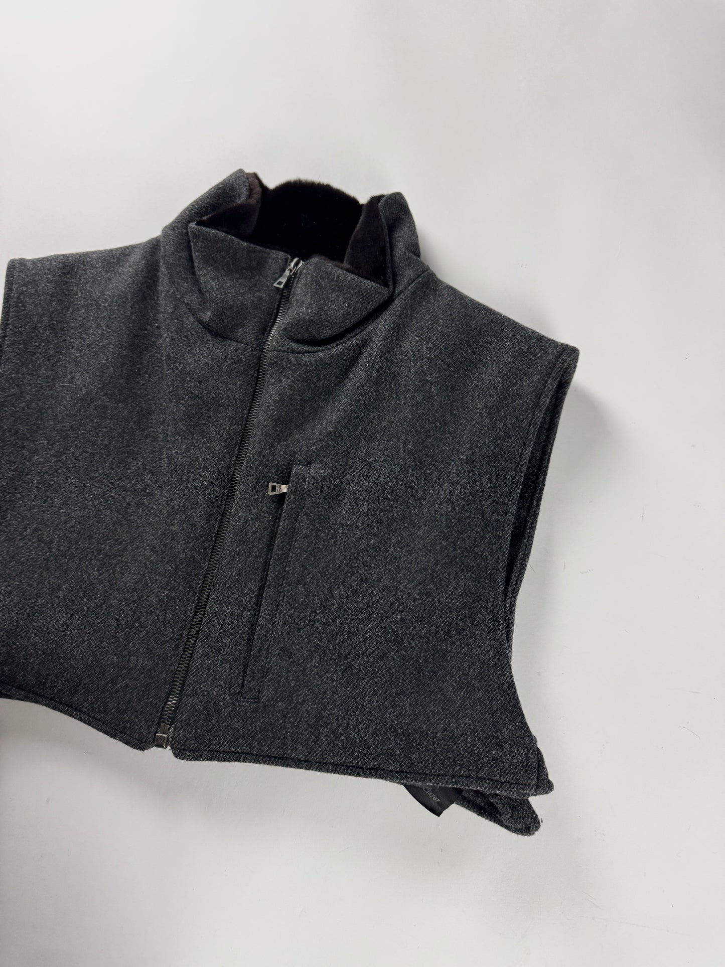 Prada Fur Lining Cropped Vest FW 2001 - L