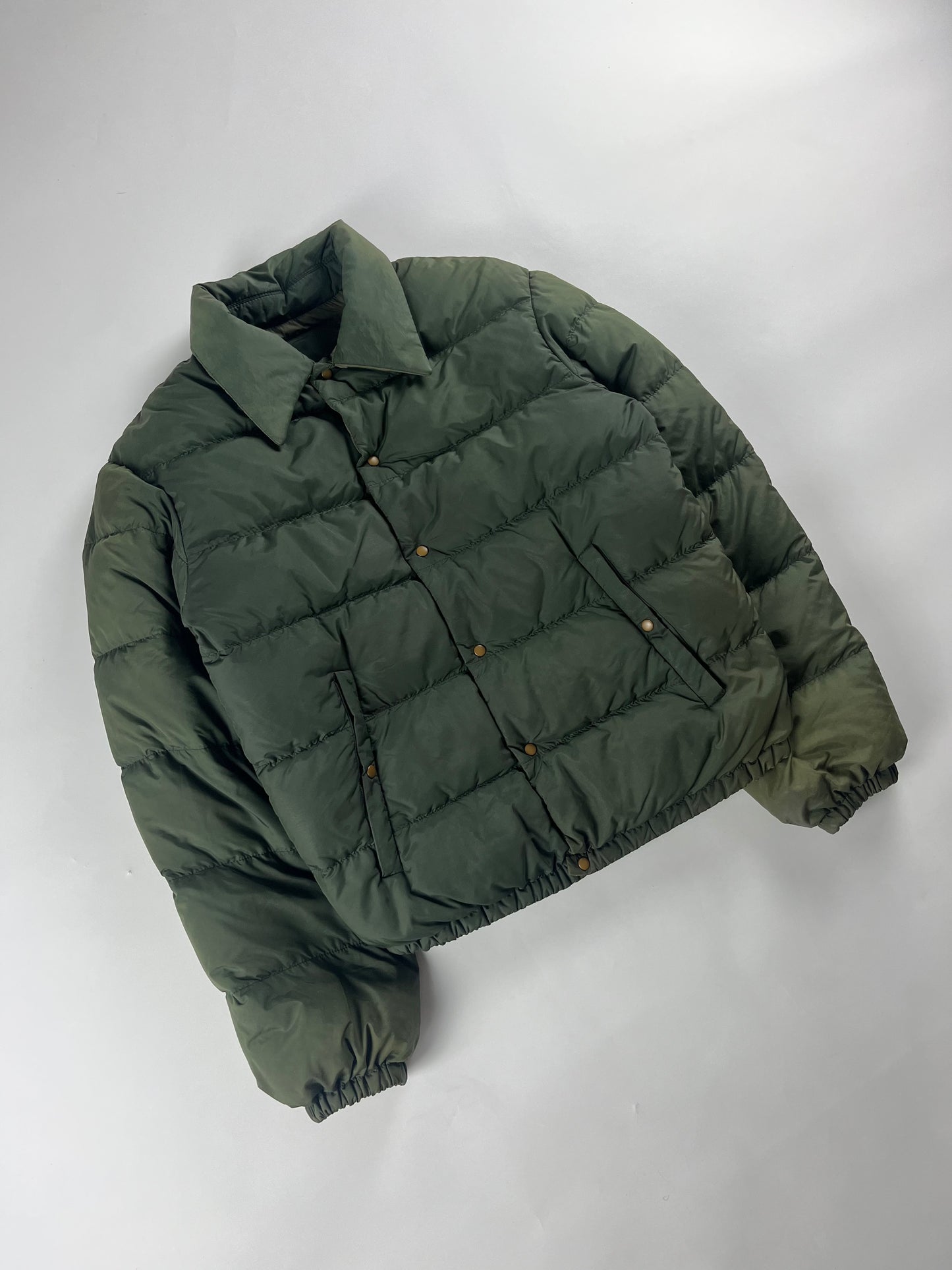 Miu Miu Green Nylon Puffer Jacket 2000s - S