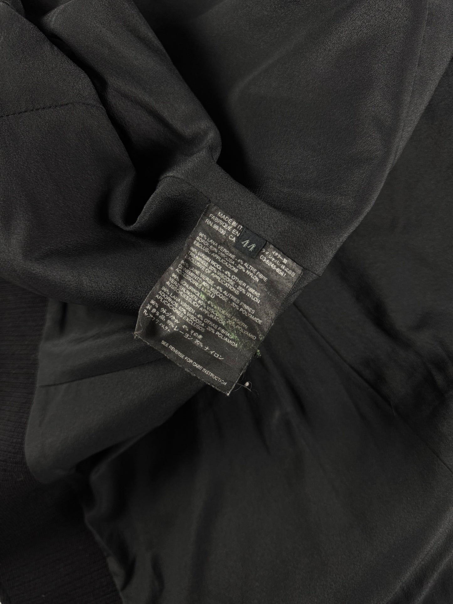 Prada Black Virgin Wool Elegant Coat 2000s - S