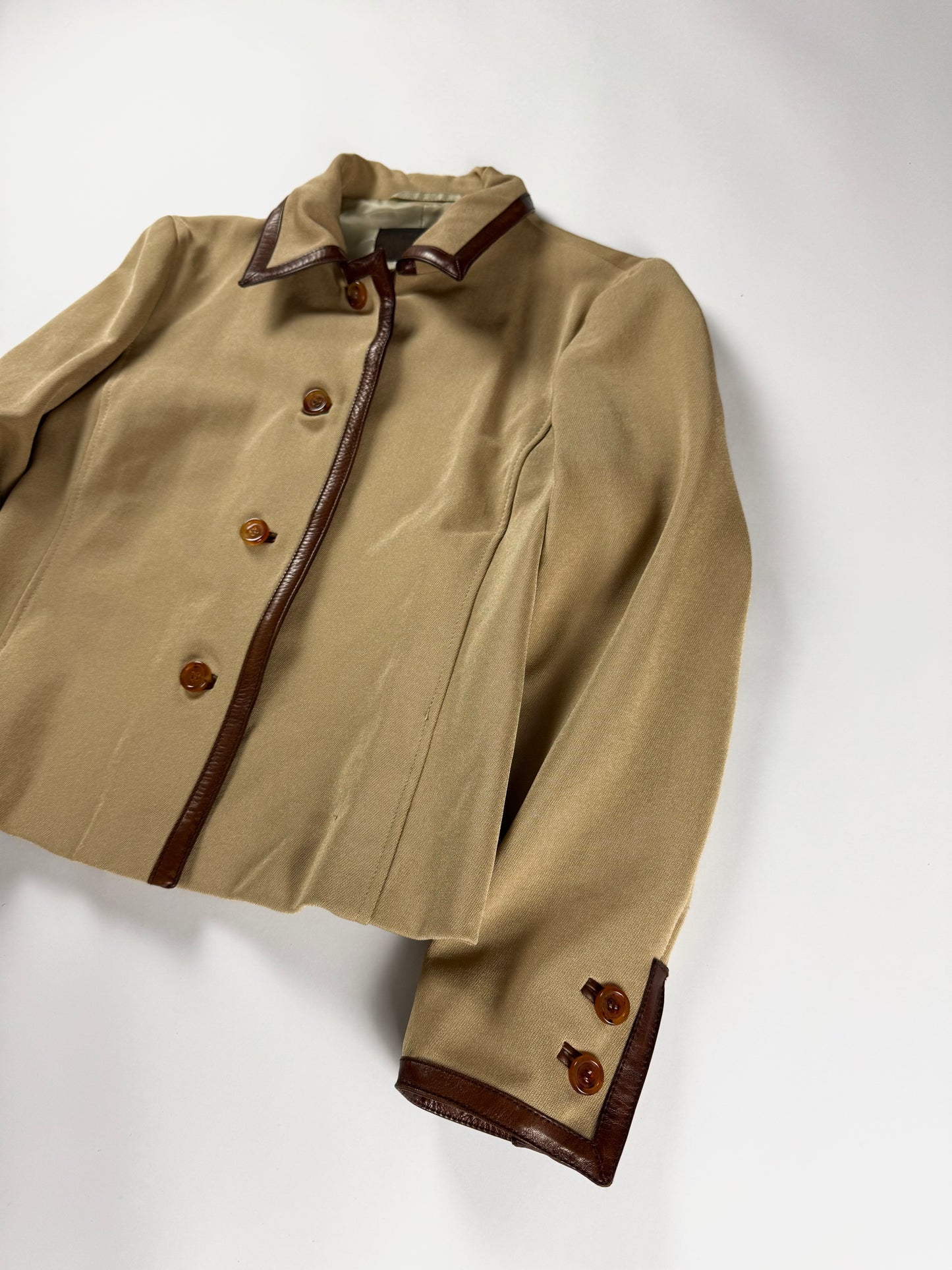 Prada Leather Trimmed Details Tailored Jacket FW 1996 - S