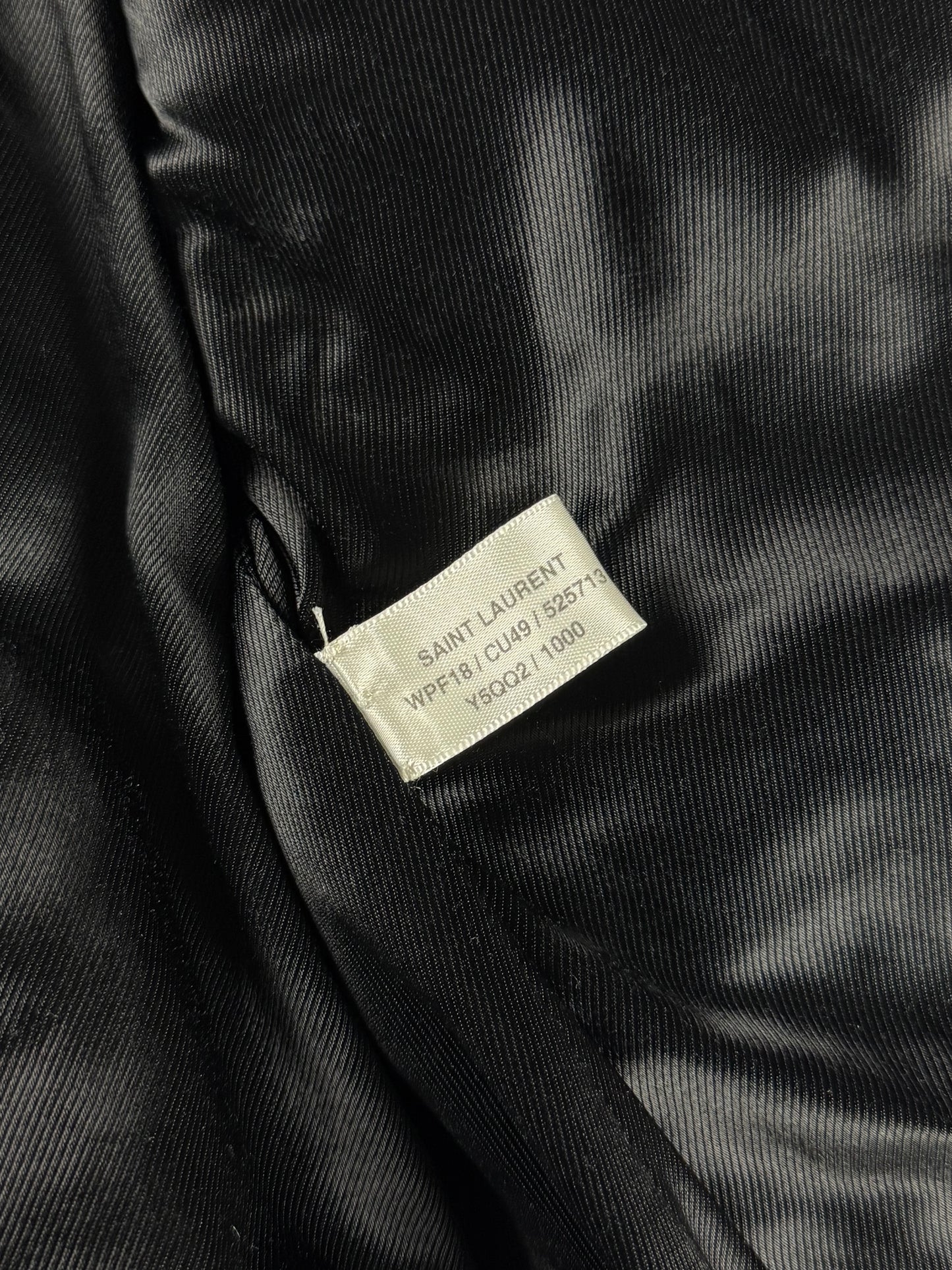 Saint Laurent Sample Leather Paneled Zigzag Stitching Bomber Jacket Pre Fall 2018 - S