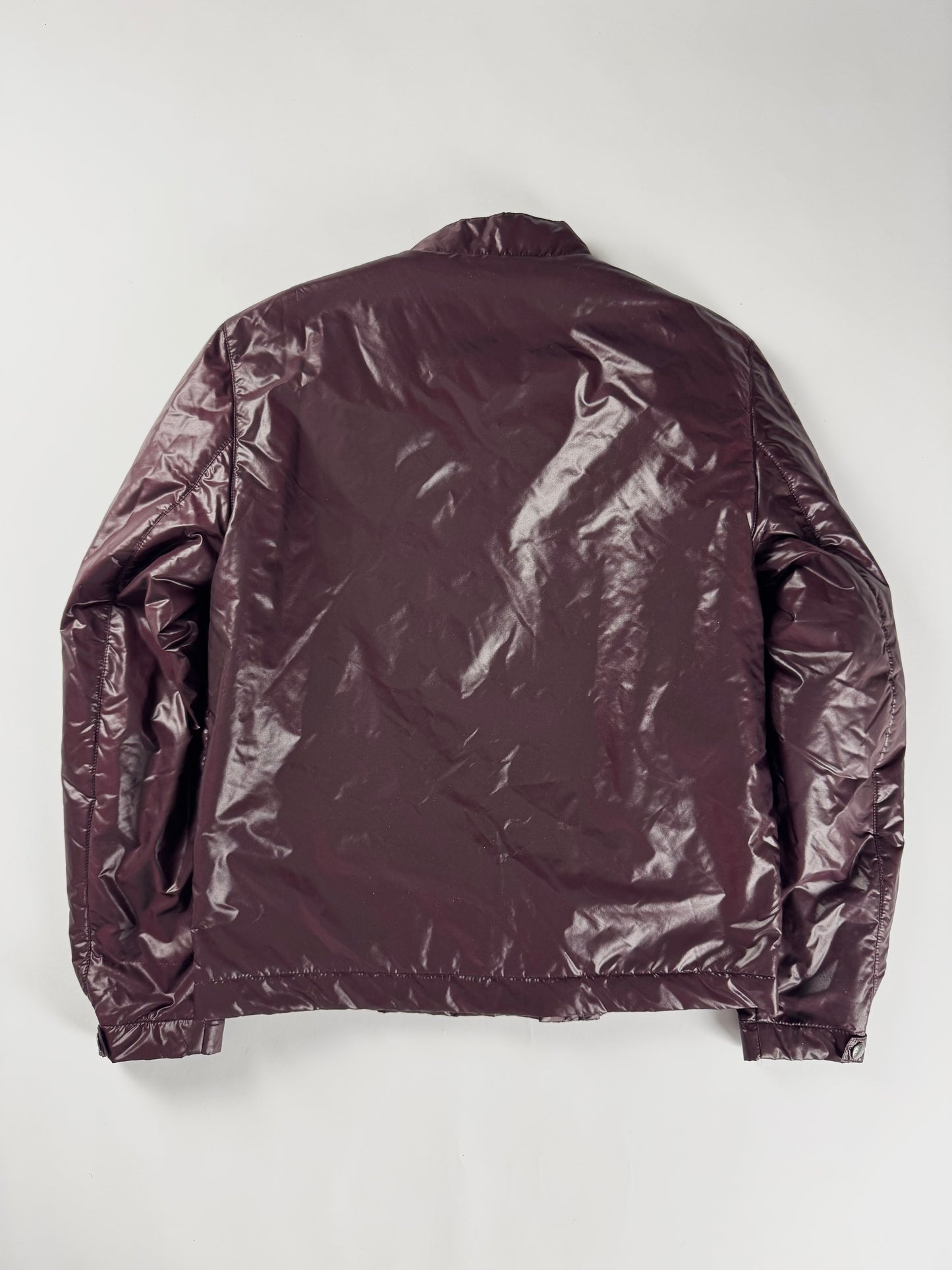 Louis Vuitton Glass Burgundy Asymmetrical Zip Nylon Jacket 2000s - S