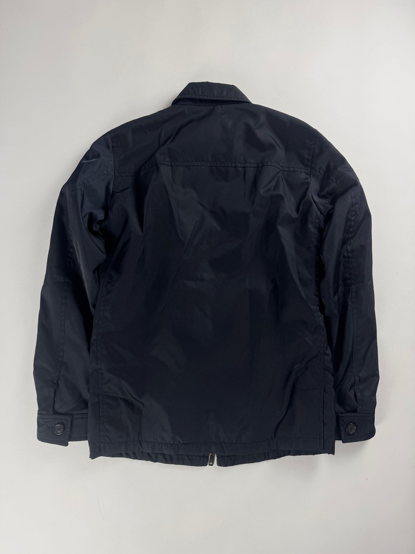 Prada Navy Double Zip Officer Minimalist Trucker Jacket SS 2019 - S