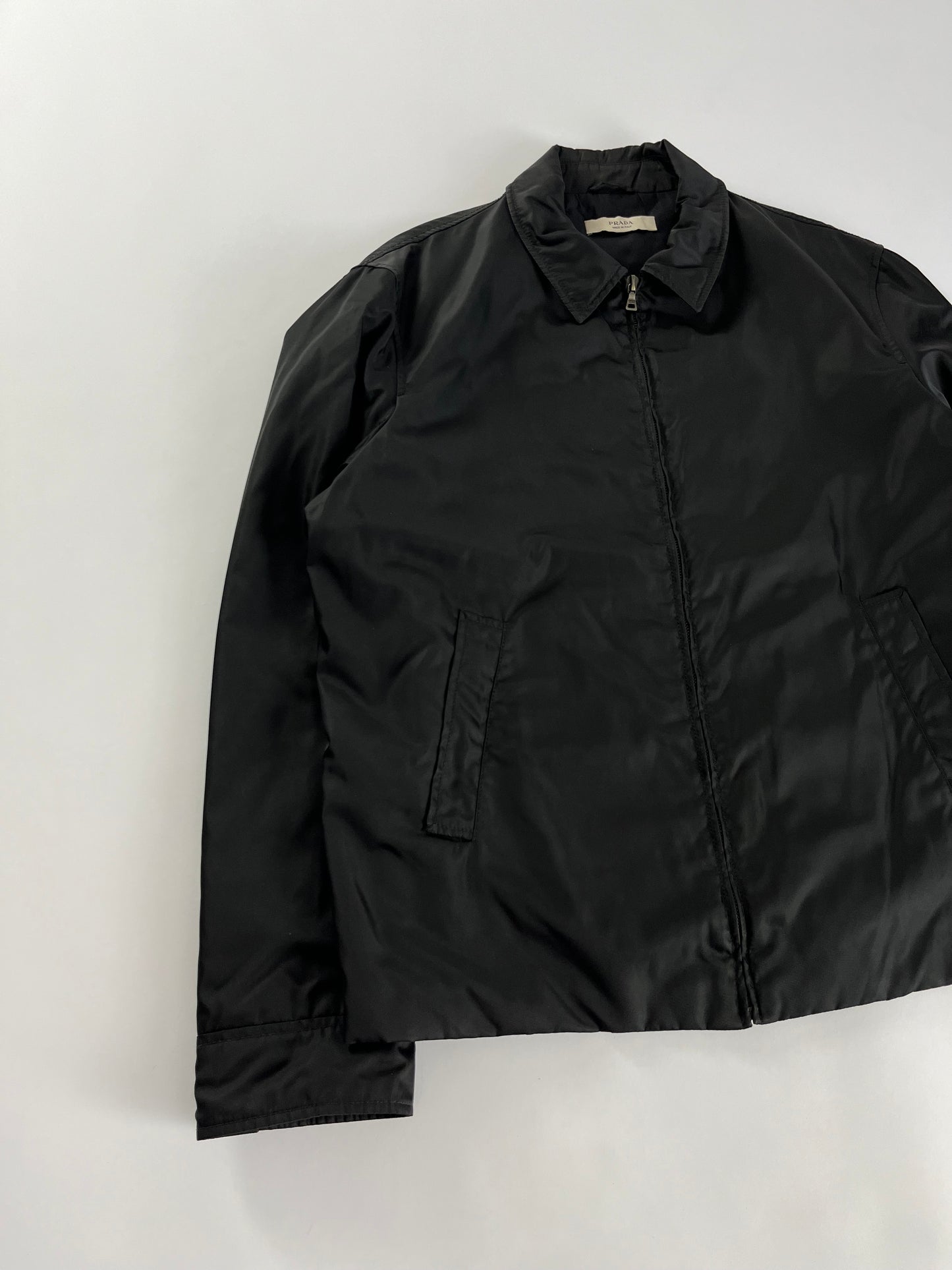Prada Essential Dark Nylon Work Zipper Jacket 2000s - L
