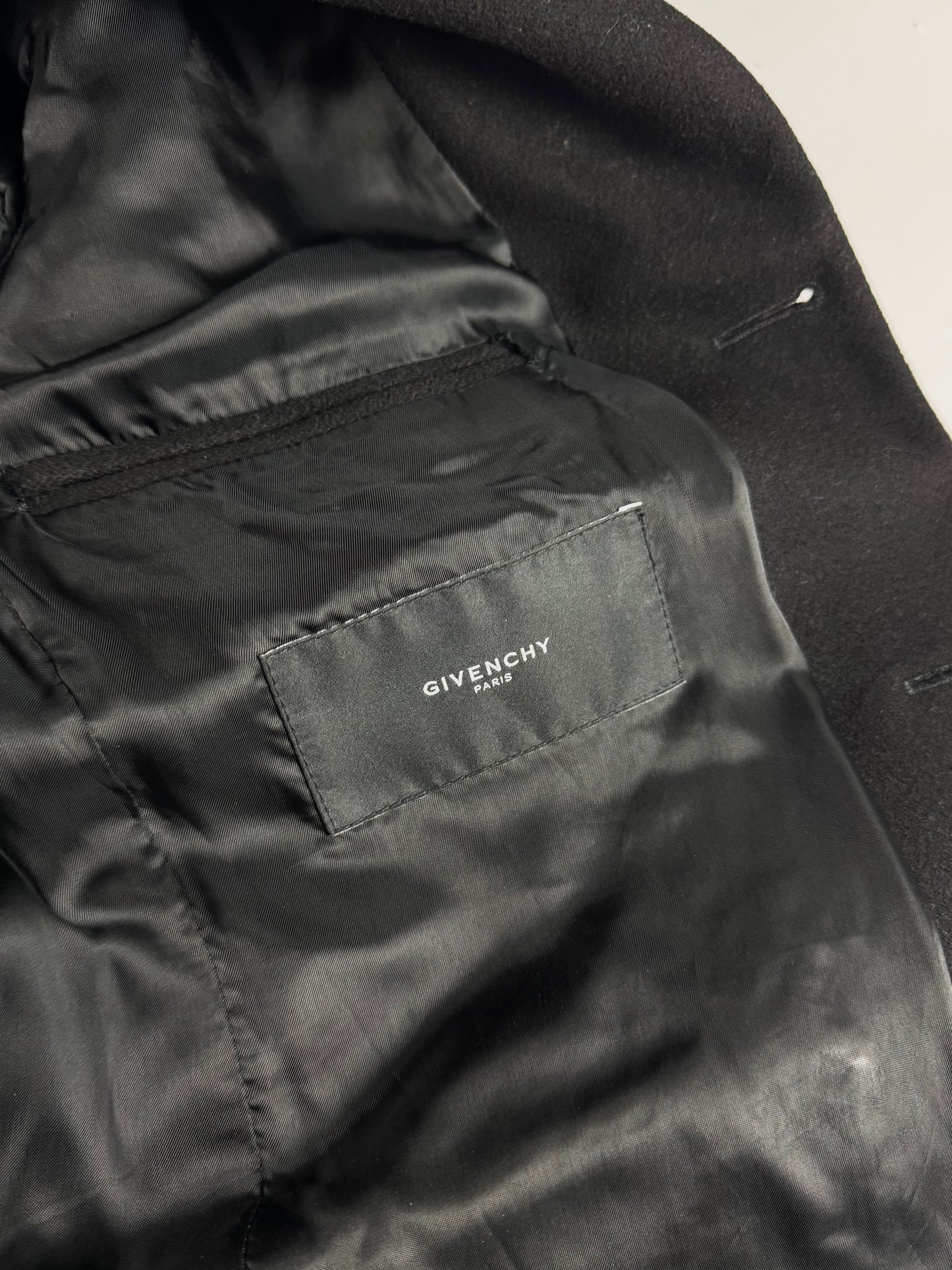 Givenchy Zip Detail Minimalist Dark Wool Coat FW 2016 - M