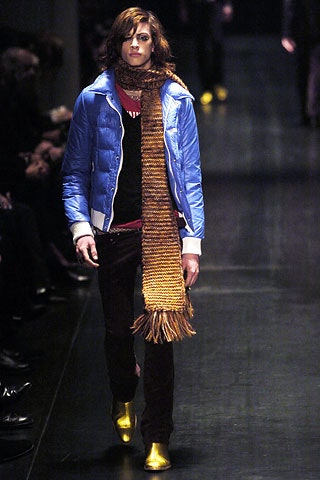 Dior Homme Sample "In The Morning" Hedi Slimane Leather Rib Puffer Jacket FW 2005 - M