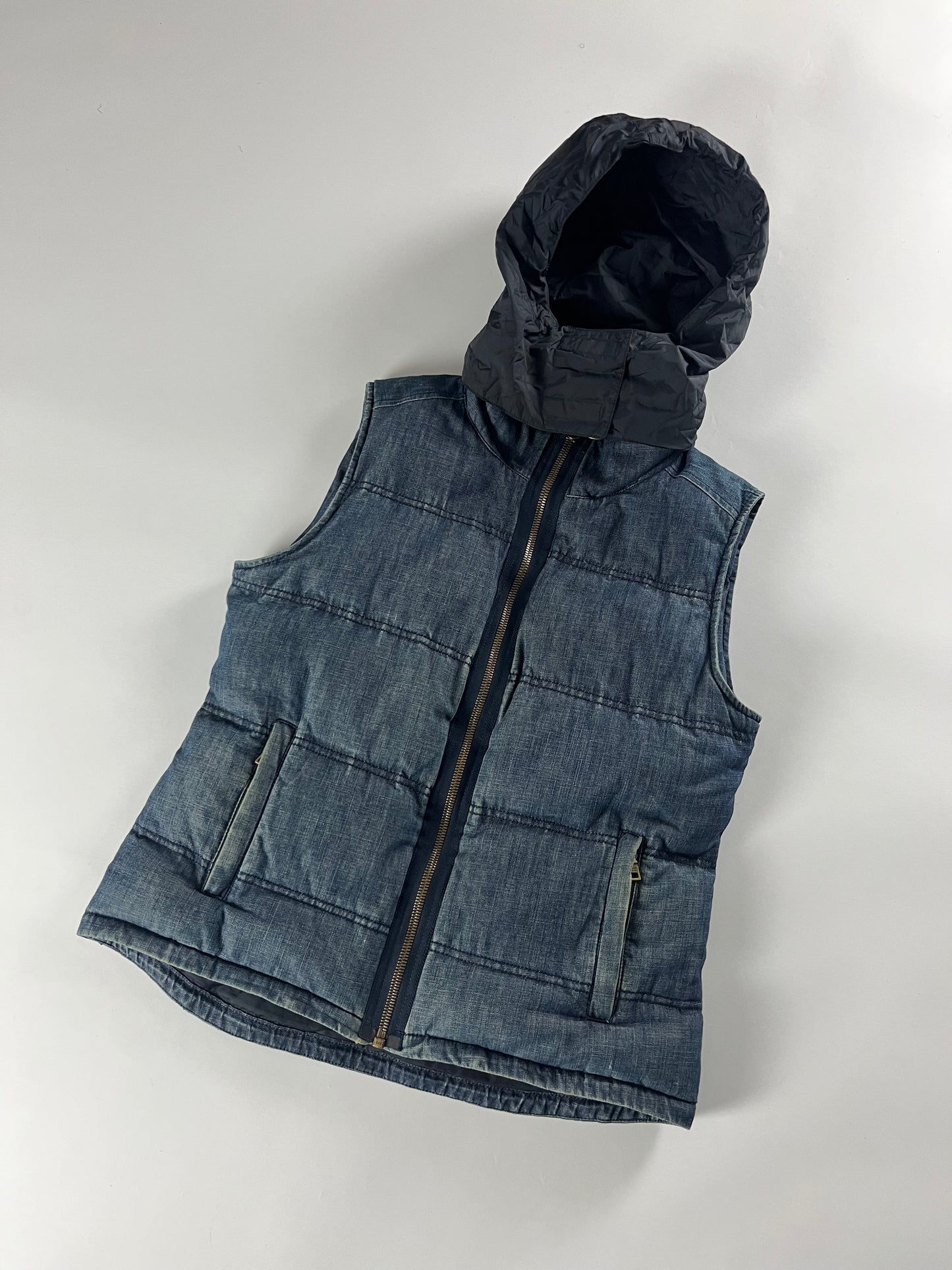 Prada Denim Puffer Vest 2000s - S