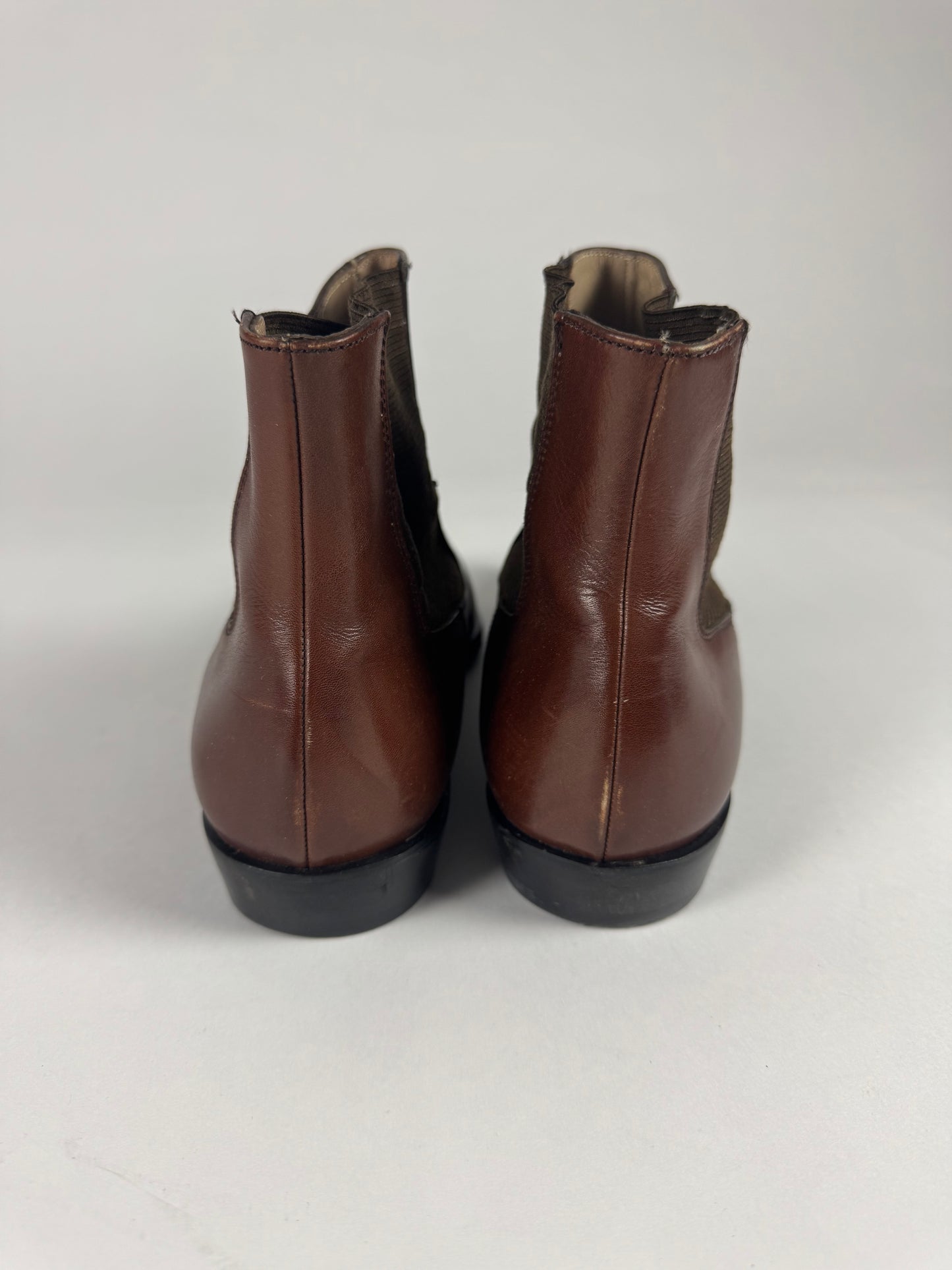 Thierry Mugler Brown Leather Chelsea Boots 2000s - 43,5 EU