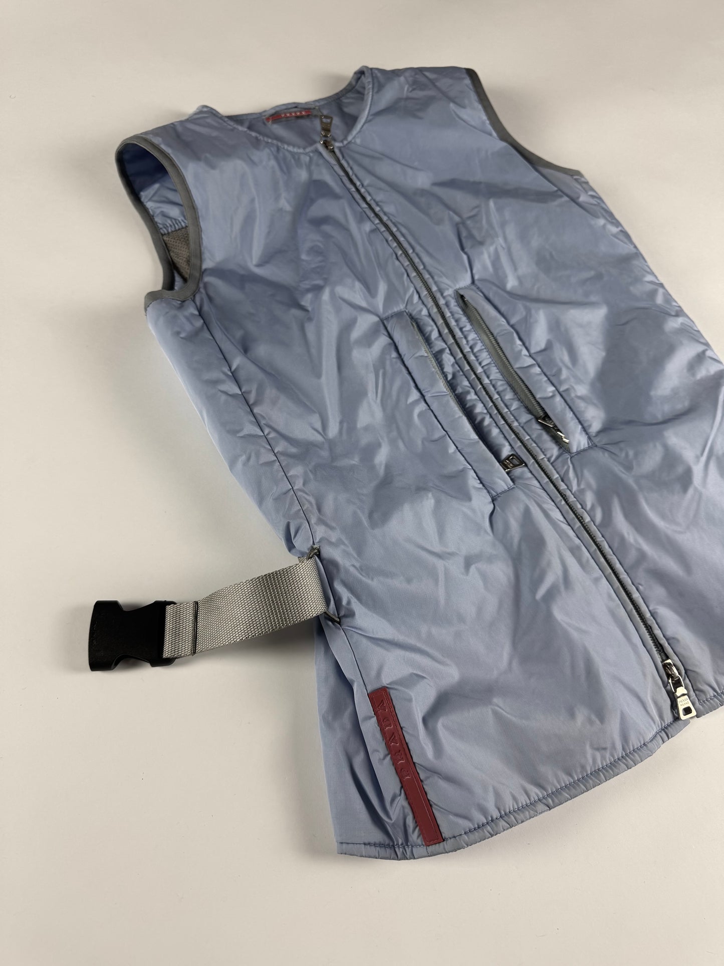 Prada Linea Rossa Baby Blue Back Mesh Vest SS 2000 - XS