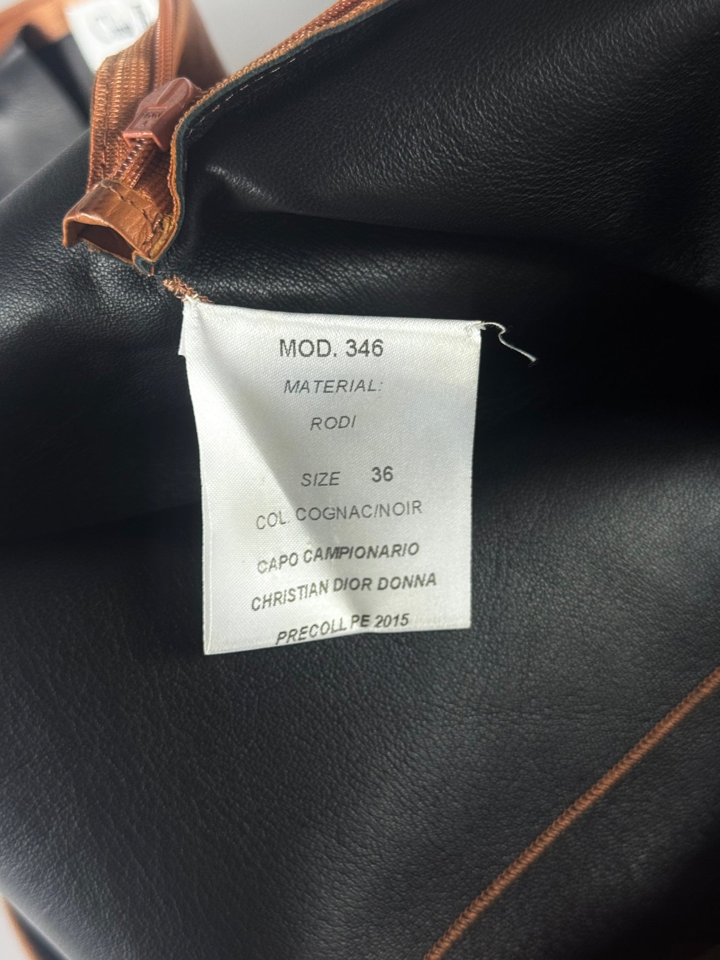 Dior Sample Cognac Brown Leather Skirt SS 2015 - S