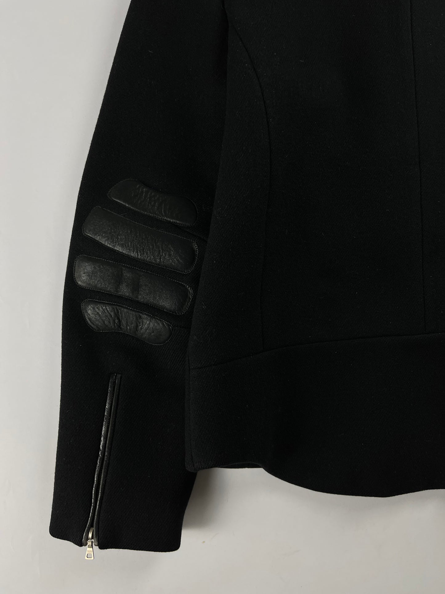 Prada Leather Padded Elbows Wool Jacket FW 1999 - M