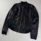 Rick Owens Black Shadow Leather Bomber Jacket 2010s - XL
