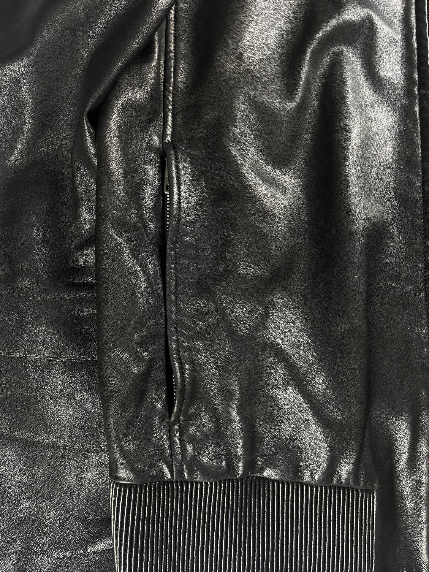 Prada Black Sample Leather Jacket SS 2014 - M