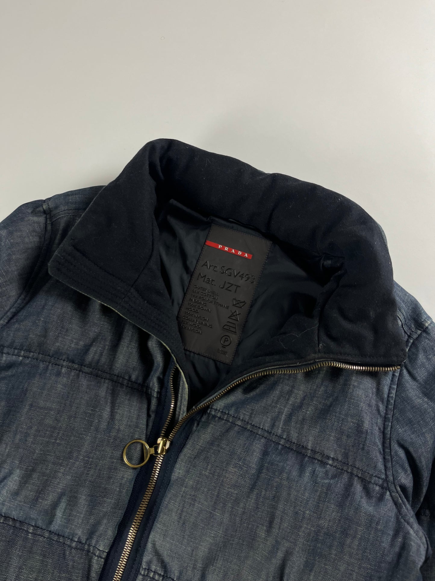 Prada Denim Puffer Jacket 2000s - L