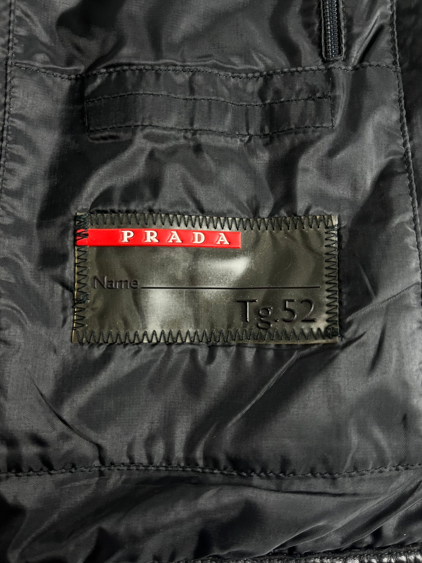 Prada Mesh Leather Patch Elbows Moto Jacket SS 2000 - L